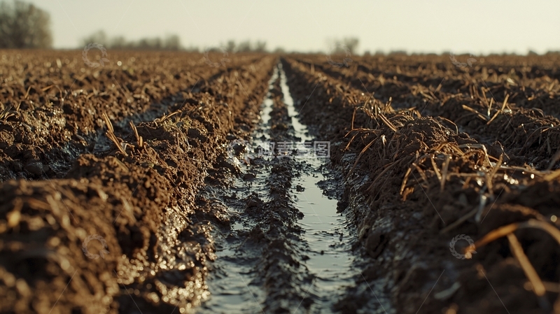 高清大图下载【趣麦麦图】田间灌溉沟渠