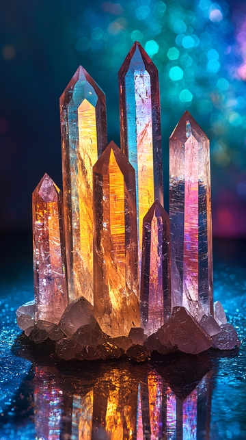 水晶簇闪耀光芒