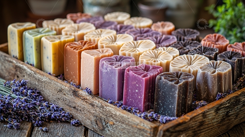高清大图下载【趣麦麦图】手工皂拼盘色彩丰富质地细腻