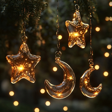 玻璃星星月亮灯串