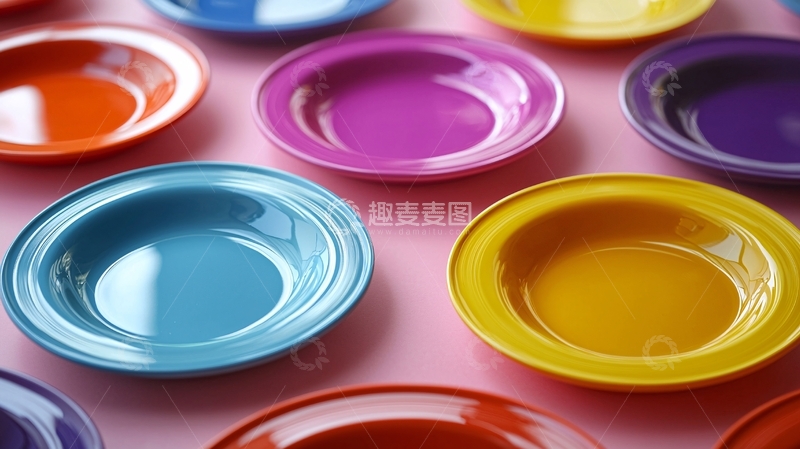 高清大图下载【趣麦麦图】彩色餐盘背景图