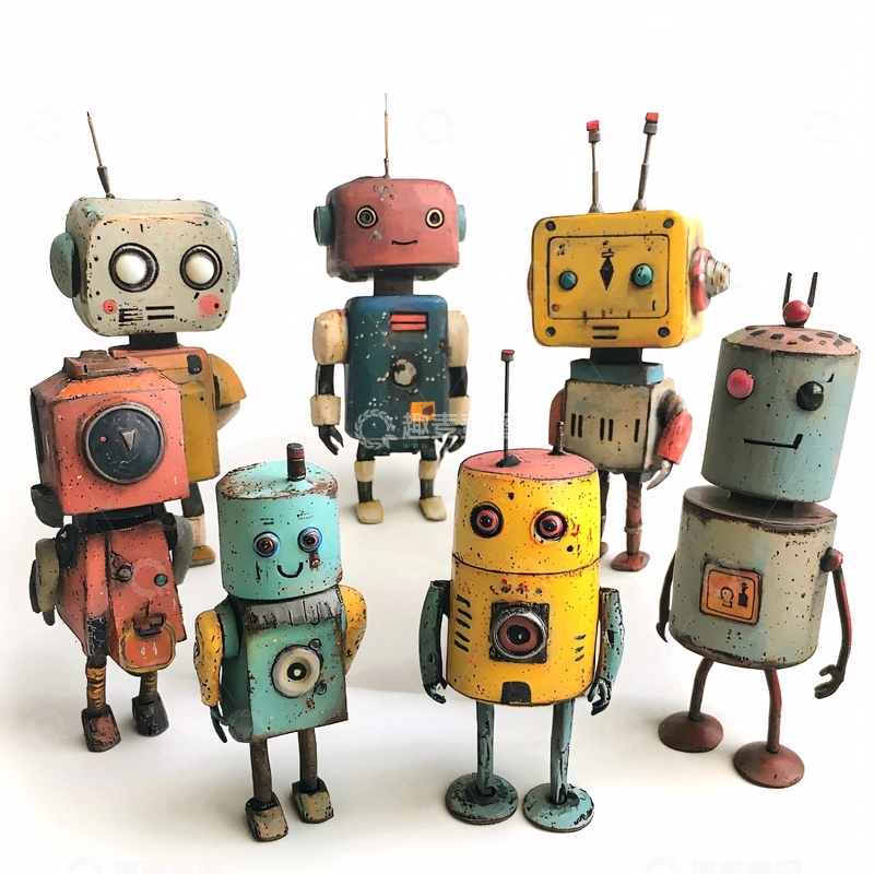 高清大图下载【趣麦麦图】复古机器人玩具