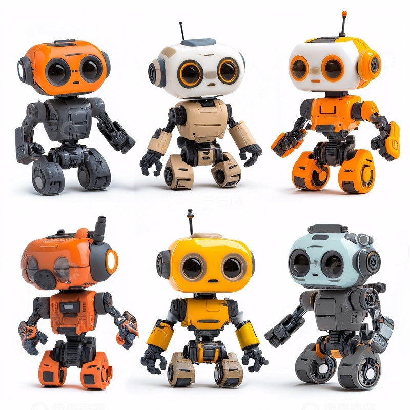 高清大图下载【趣麦麦图】六款卡通机器人玩具