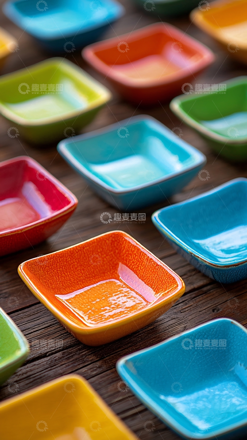高清大图下载【趣麦麦图】彩色小方碟