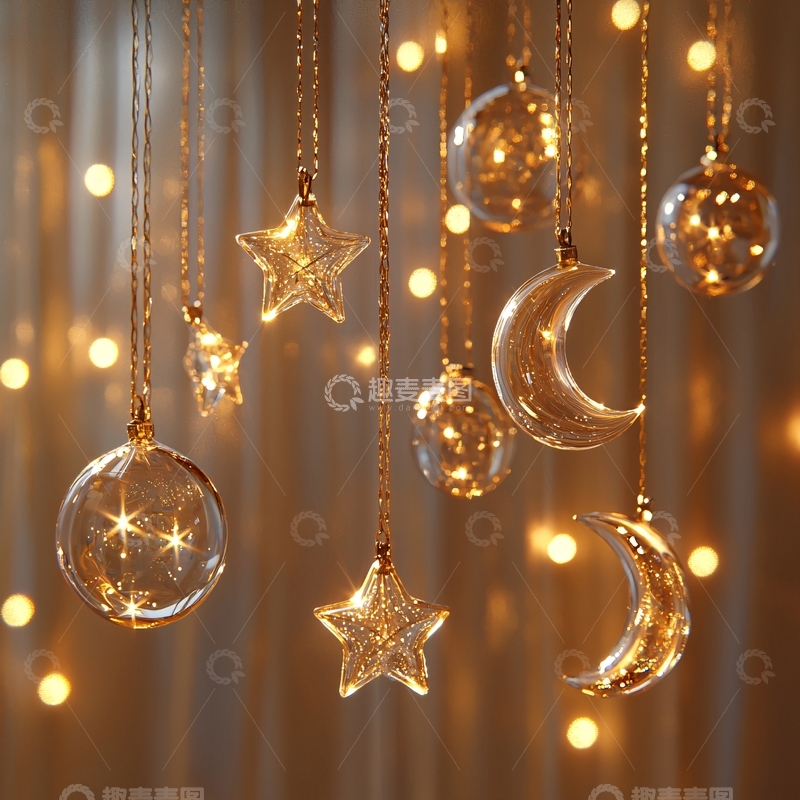 高清大图下载【趣麦麦图】悬挂的星月灯饰