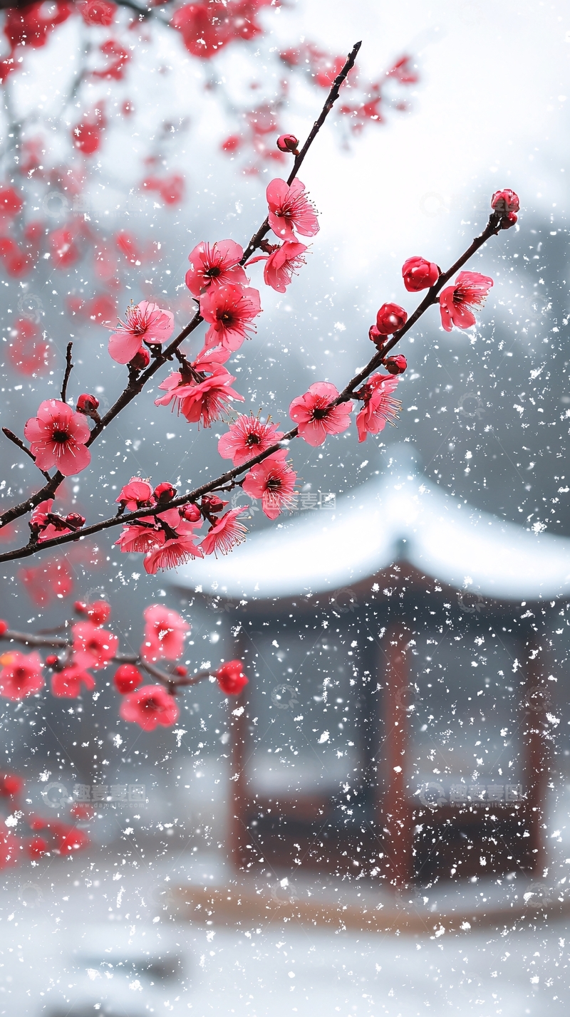 高清大图下载【趣麦麦图】红梅傲雪1