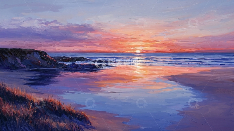 高清大图下载【趣麦麦图】海边日落景色