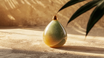 沙漠背景下的玉石吊坠