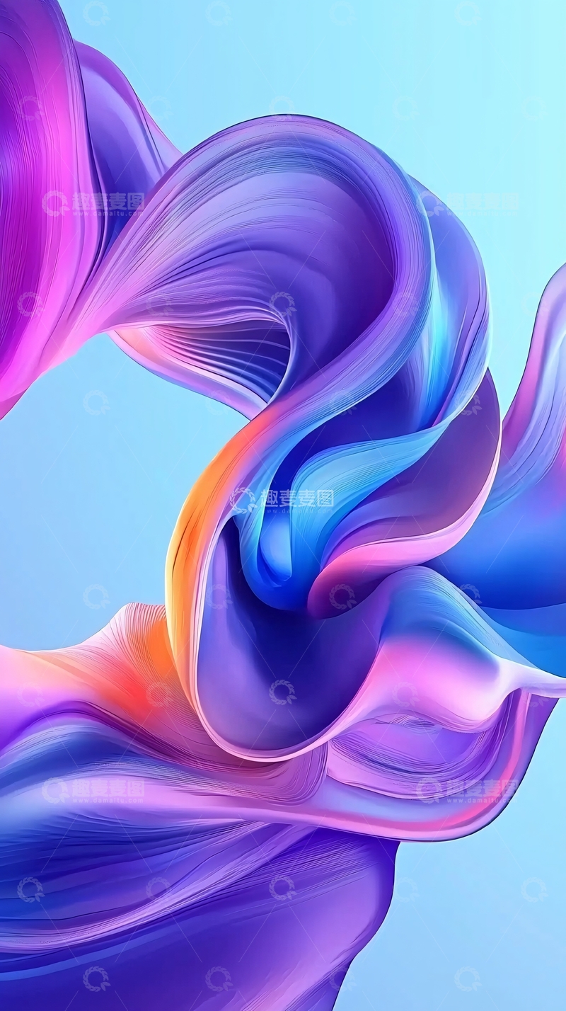 高清大图下载【趣麦麦图】抽象彩色丝带