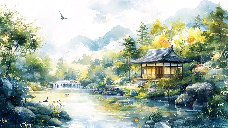 高清大图下载【趣麦麦图】水墨山水画483