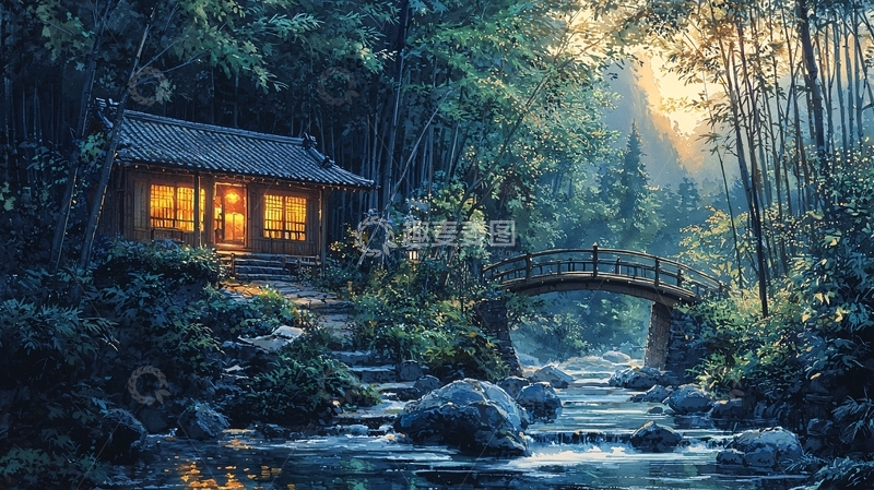 高清大图下载【趣麦麦图】森林小屋