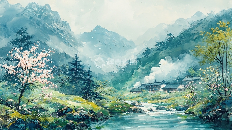 高清大图下载【趣麦麦图】水墨山水风景画
