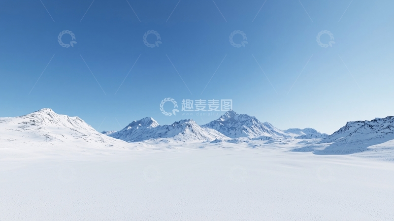 高清大图下载【趣麦麦图】极地雪山广阔景色