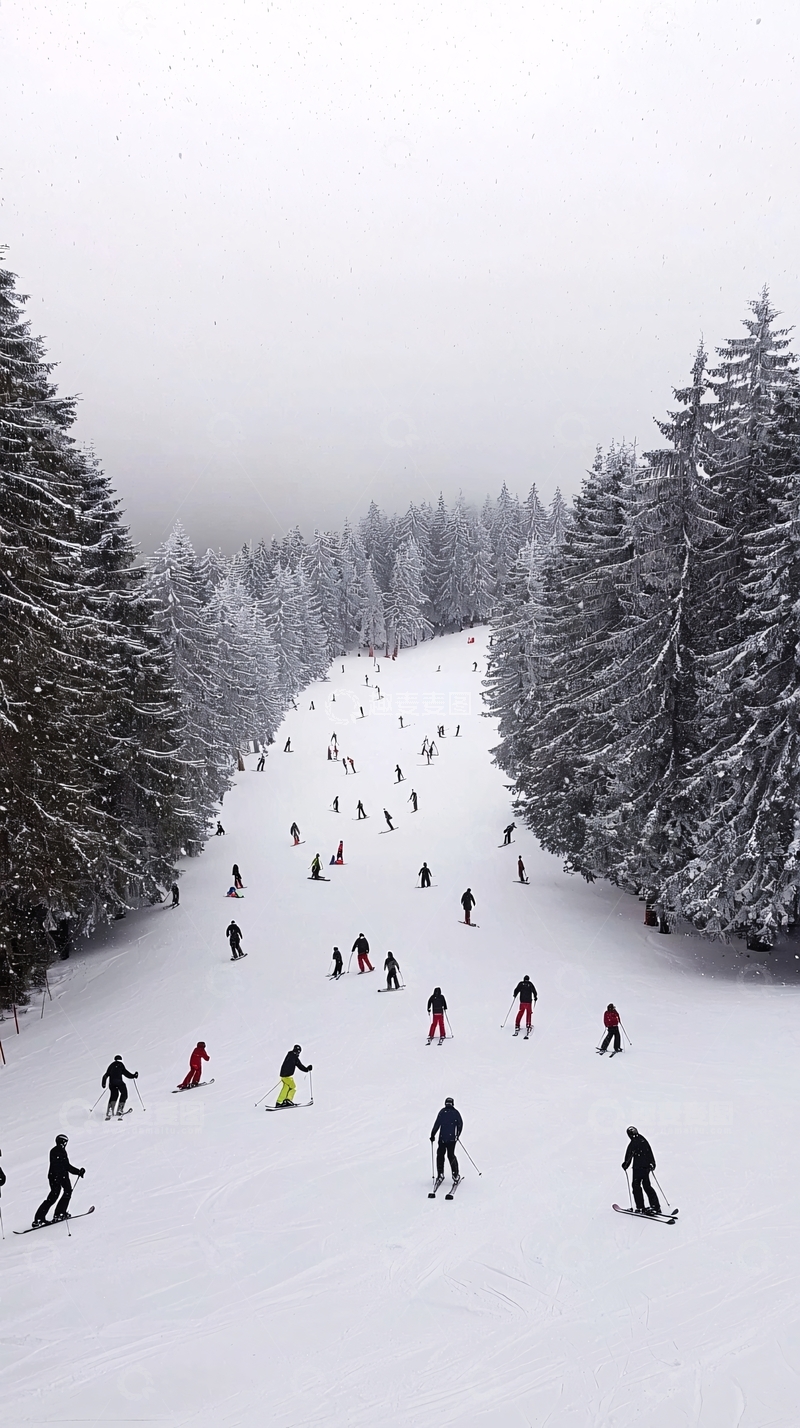 高清大图下载【趣麦麦图】雪山滑雪场景