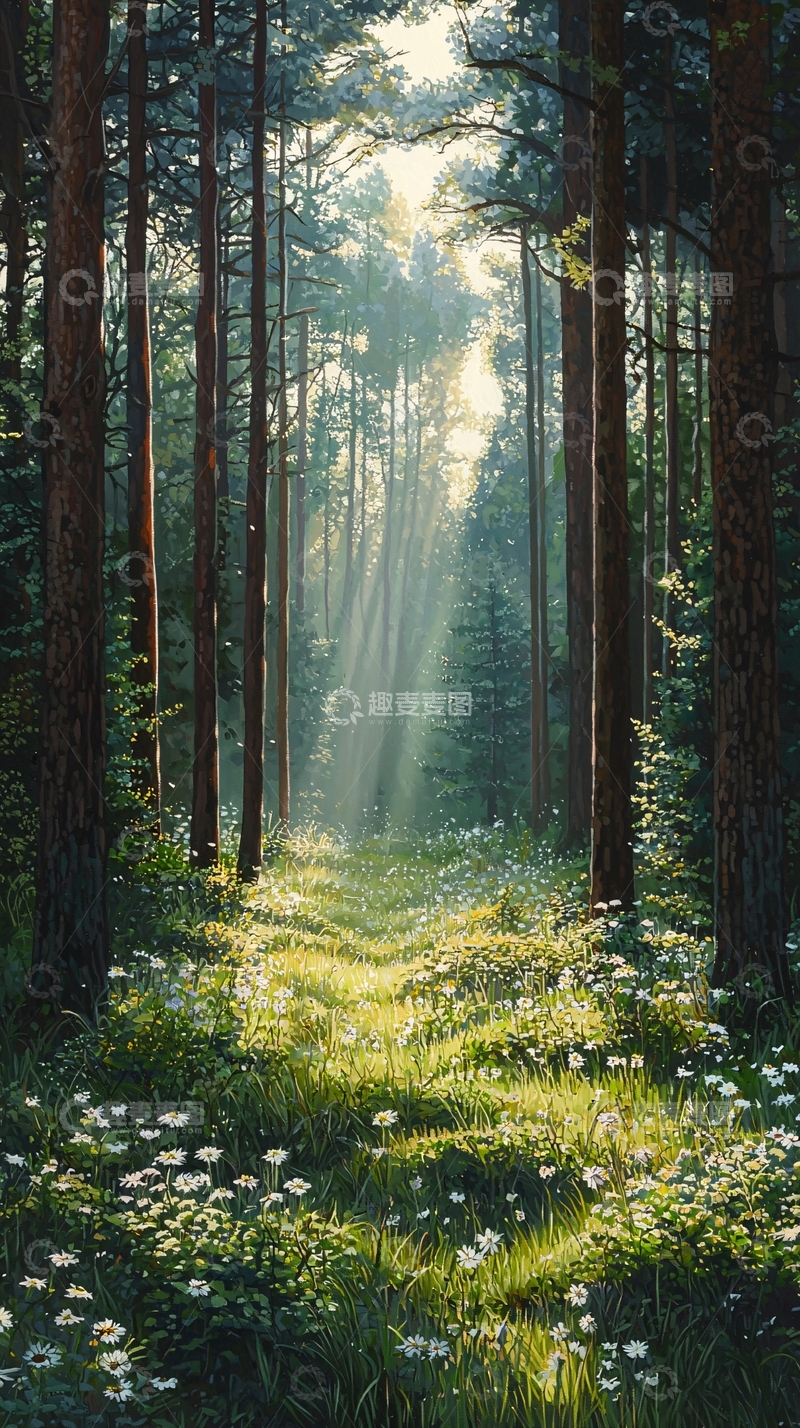 高清大图下载【趣麦麦图】森林阳光小路
