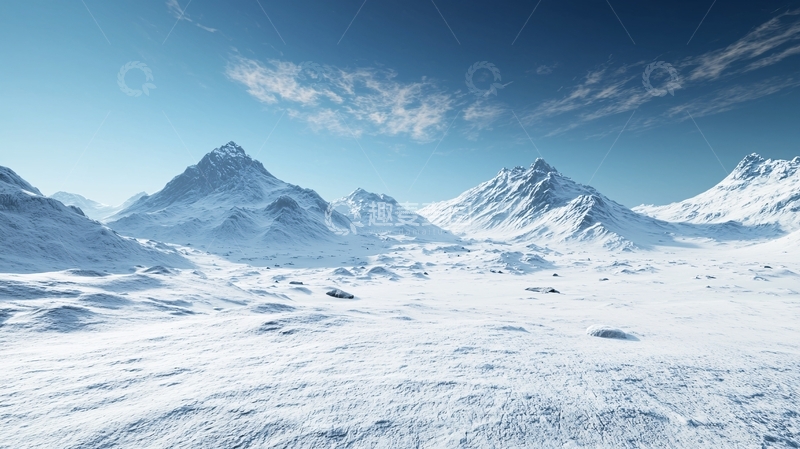 高清大图下载【趣麦麦图】冰雪覆盖的山脉