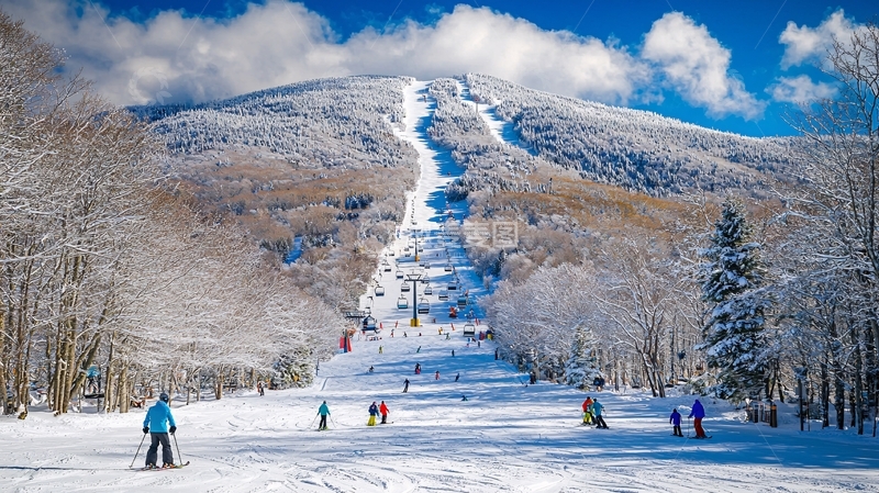 高清大图下载【趣麦麦图】雪山滑雪胜地