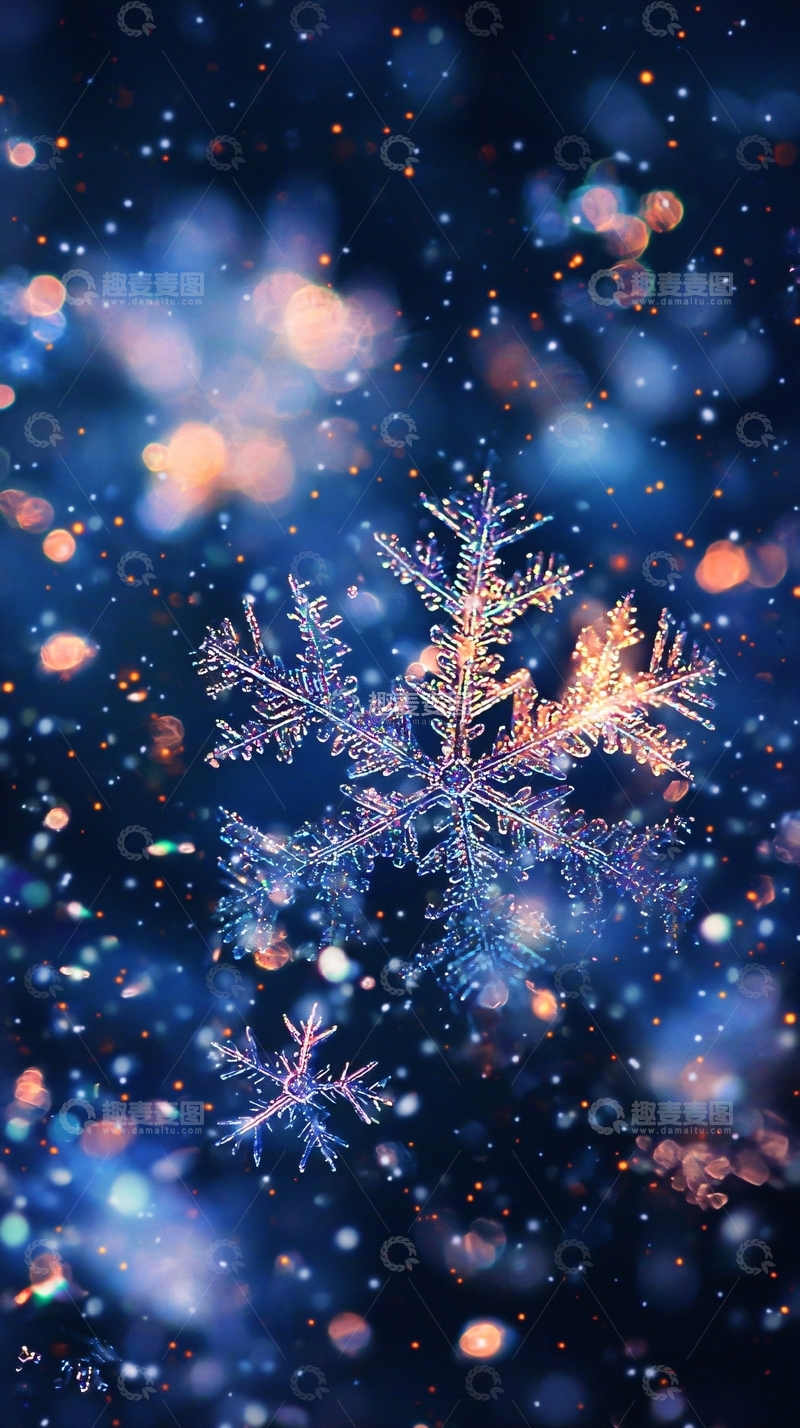 高清大图下载【趣麦麦图】高清雪花特写