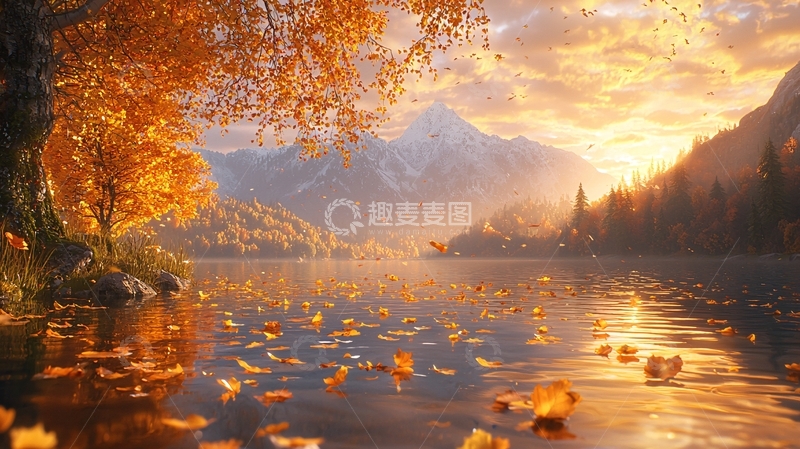 高清大图下载【趣麦麦图】秋日湖光山色