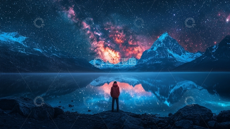 高清大图下载【趣麦麦图】星空倒影