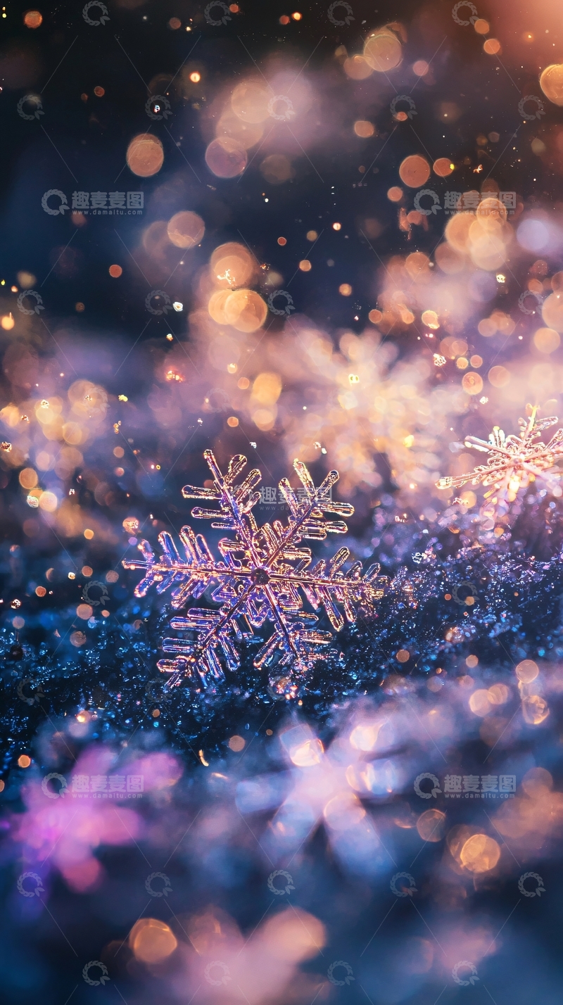 高清大图下载【趣麦麦图】梦幻唯美雪花高清壁纸