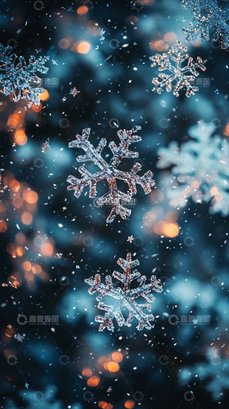 高清大图下载【趣麦麦图】冬日雪花高清壁纸