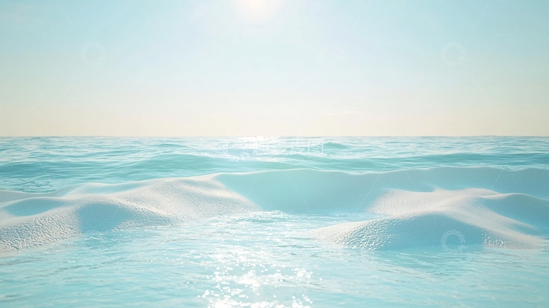 高清大图下载【趣麦麦图】阳光下的平静海面