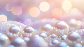 光洁圆润珍珠特写