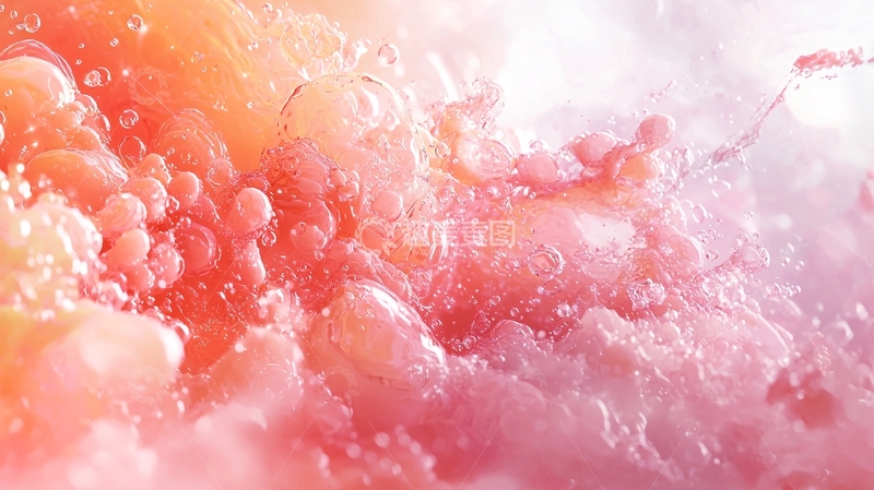 高清大图下载【趣麦麦图】粉色橙色泡泡背景