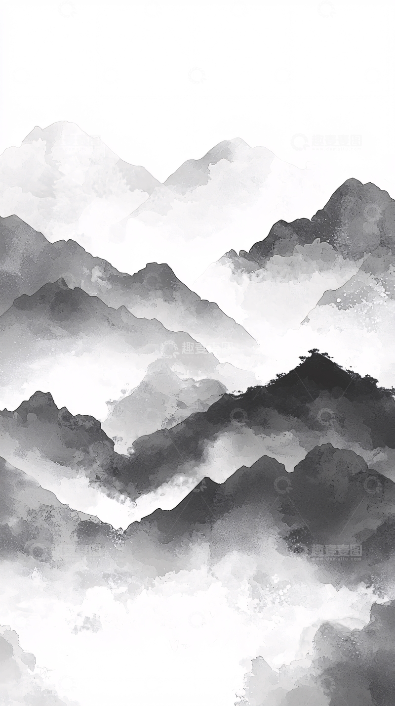 高清大图下载【趣麦麦图】水墨山水画486