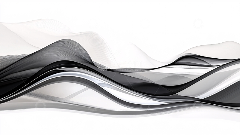 高清大图下载【趣麦麦图】黑白抽象波浪