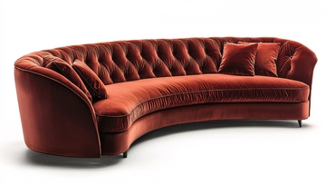 弧形丝绒沙发