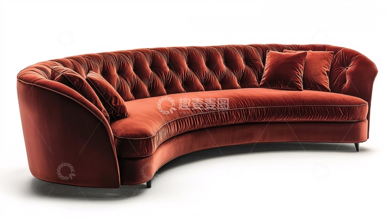 高清大图下载【趣麦麦图】弧形丝绒沙发