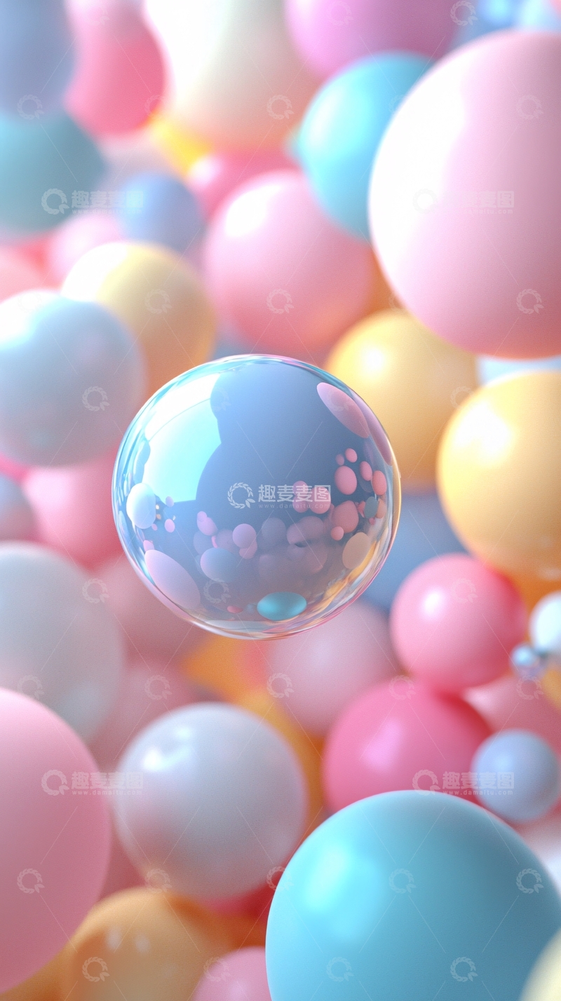 高清大图下载【趣麦麦图】彩色气球背景
