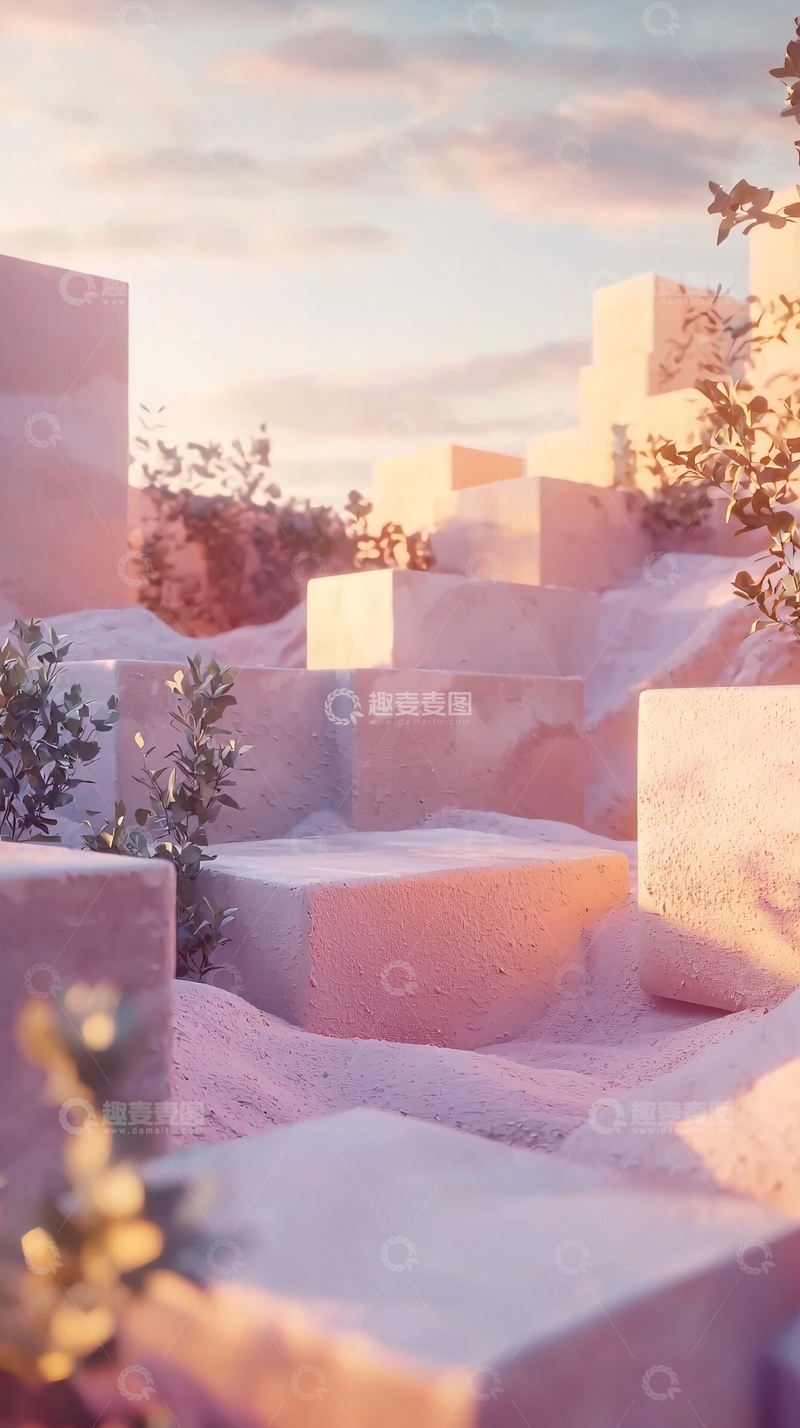 高清大图下载【趣麦麦图】粉色方块