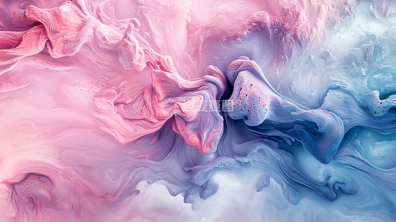 高清大图下载【趣麦麦图】粉色蓝色梦幻油墨水彩