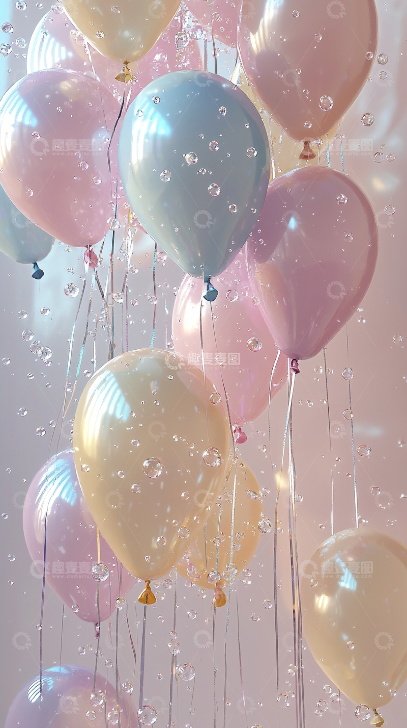 高清大图下载【趣麦麦图】粉色系气球雨