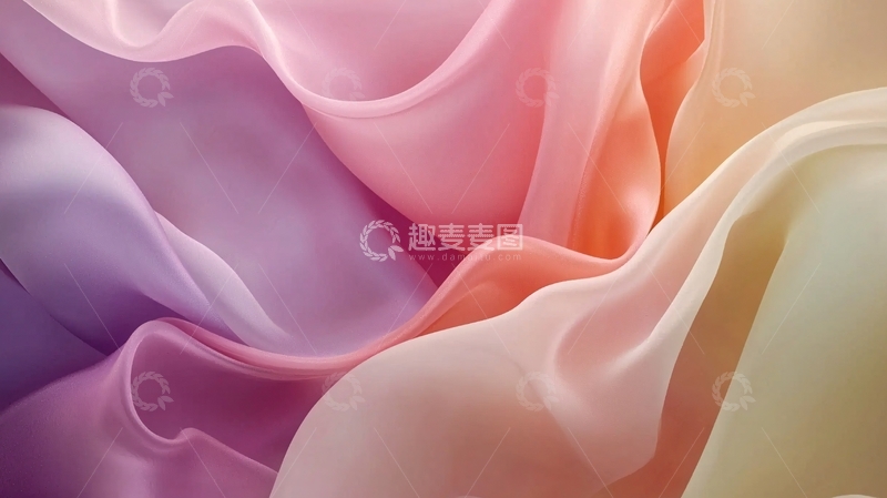 高清大图下载【趣麦麦图】彩色渐变飘逸轻柔丝绸面料