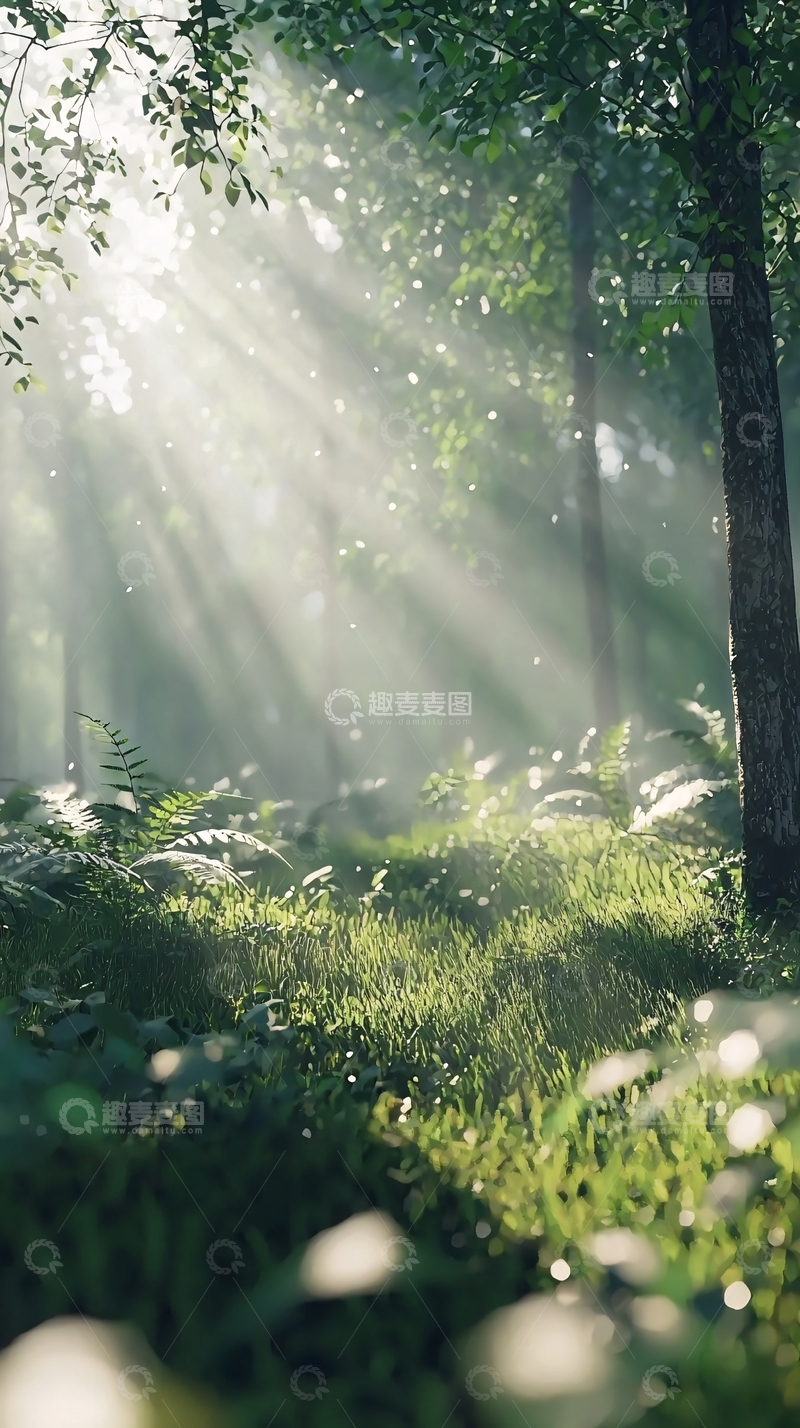 高清大图下载【趣麦麦图】森林阳光