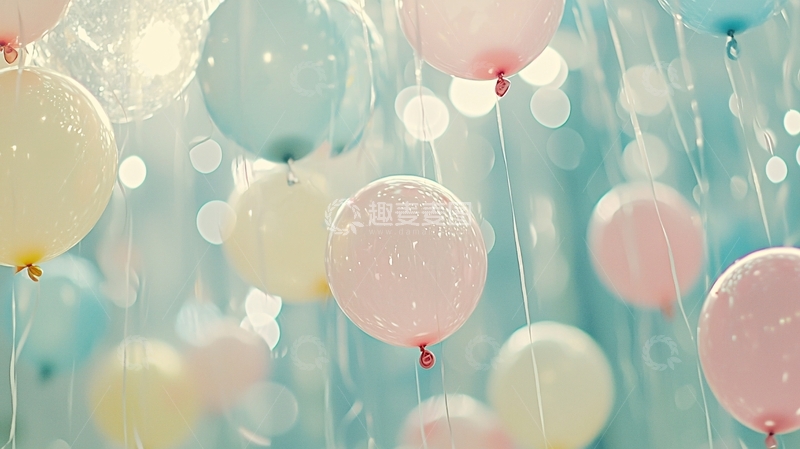 高清大图下载【趣麦麦图】彩色气球雨