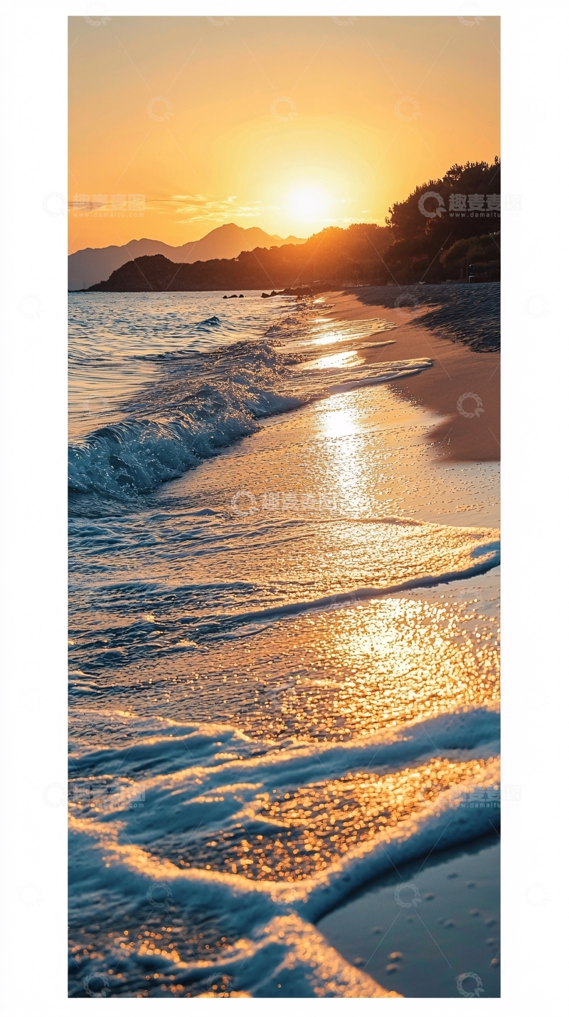 高清大图下载【趣麦麦图】海边日落风景图