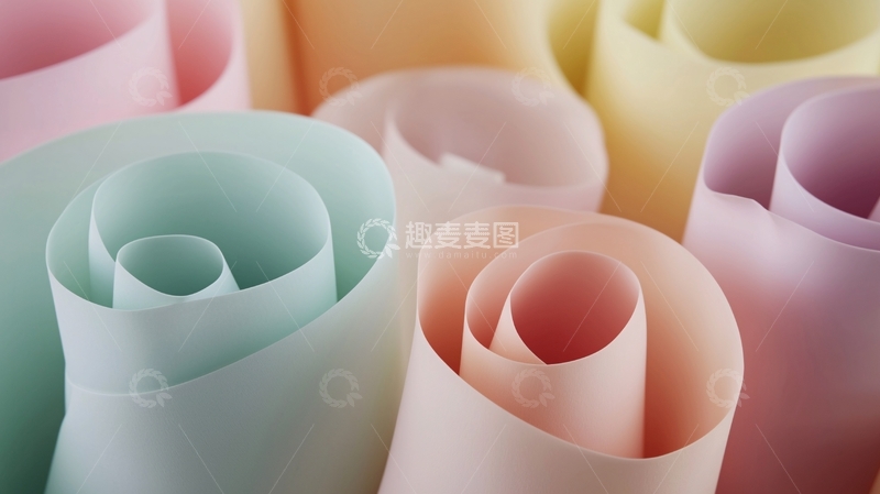 高清大图下载【趣麦麦图】彩色纸玫瑰花卷