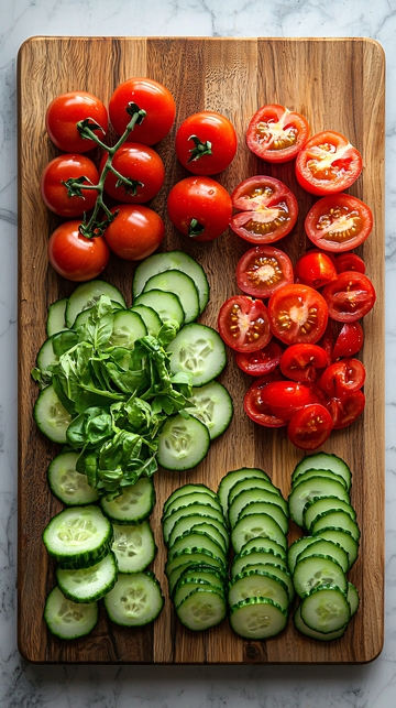 新鲜番茄黄瓜拼盘