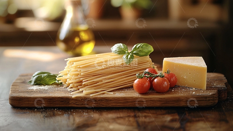 高清大图下载【趣麦麦图】意大利面和奶酪静物