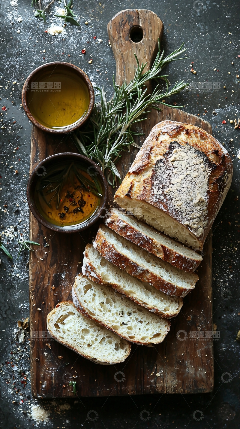高清大图下载【趣麦麦图】切片面包与橄榄油