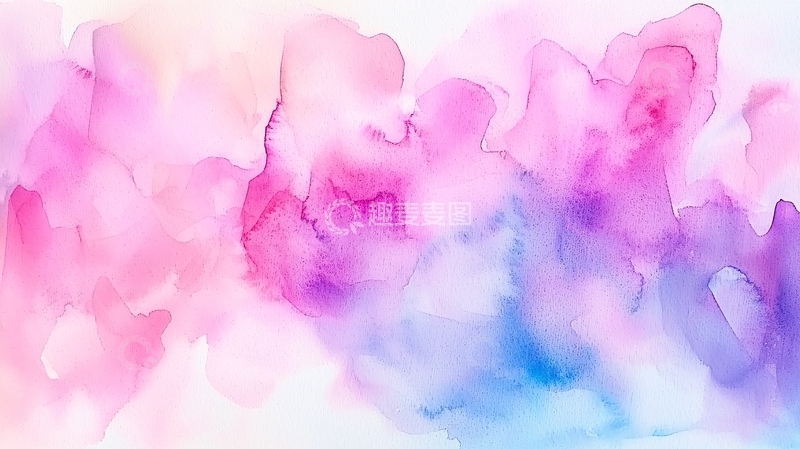 高清大图下载【趣麦麦图】粉色水彩背景