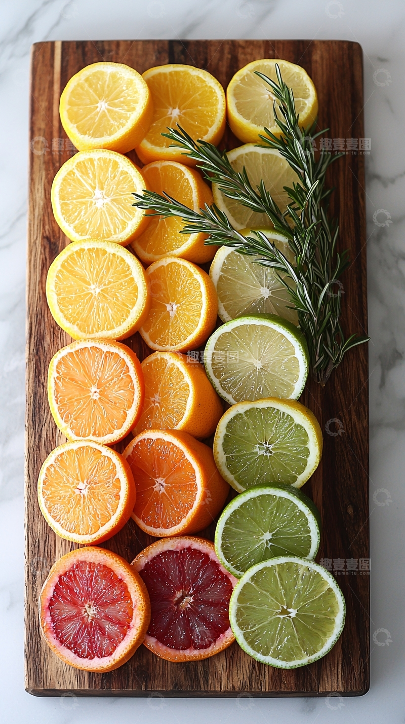 高清大图下载【趣麦麦图】柑橘类水果切片摆盘