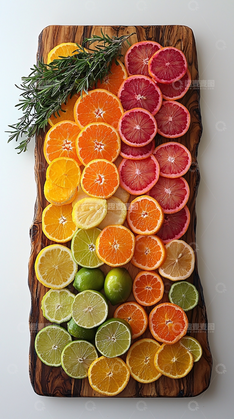 高清大图下载【趣麦麦图】色彩鲜艳的柑橘切片
