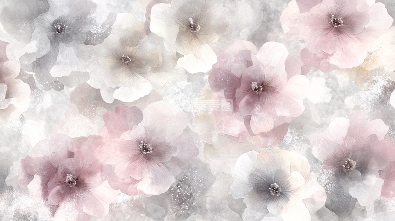 高清大图下载【趣麦麦图】淡雅粉色花朵背景