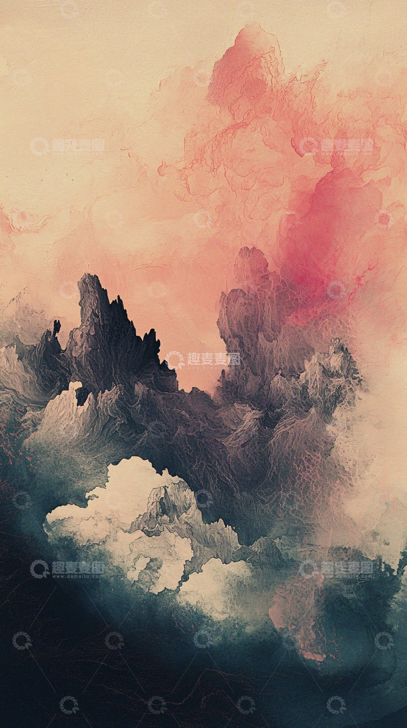 高清大图下载【趣麦麦图】抽象云彩山峦